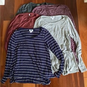 Bundle of 5 nursing/ breastfeeding long sleeve tops